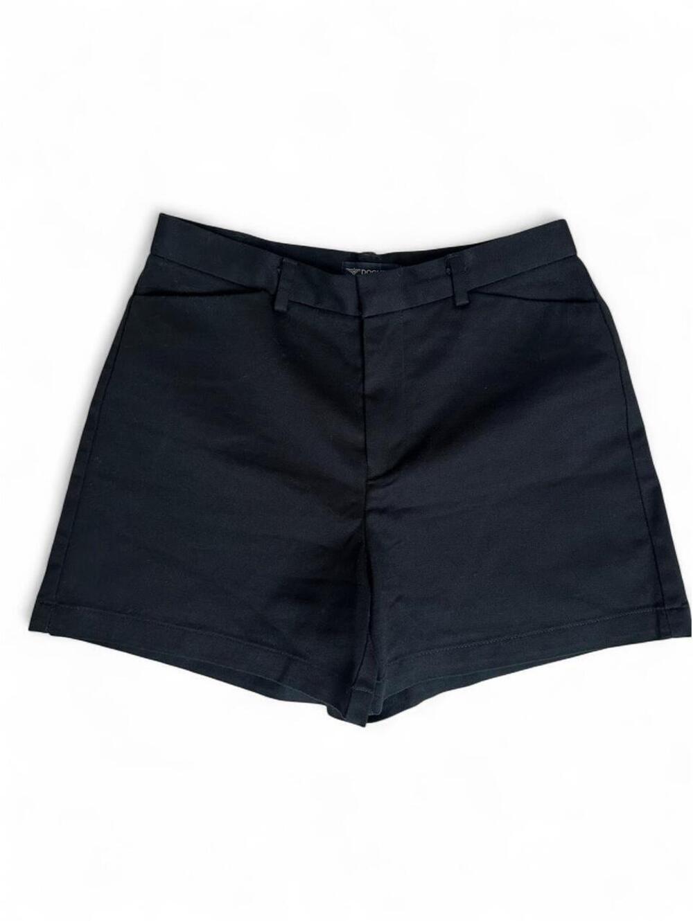 Dockers Women’s 2 Petite Black Chino Shorts Tailored Flat Front Twill